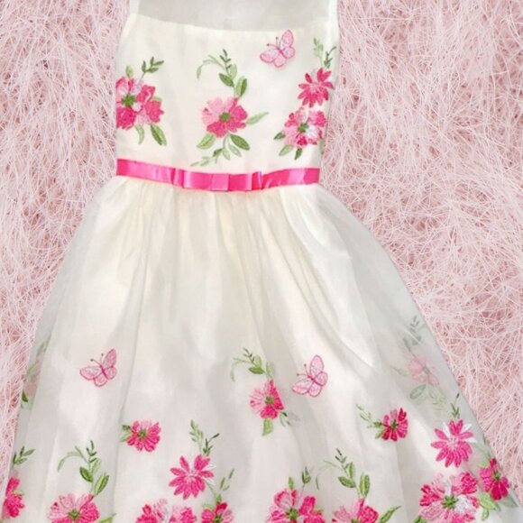 Jona Michelle Girls Fancy dress in white Floral Formal Dress NWT sz 6 - Picture 4 of 10